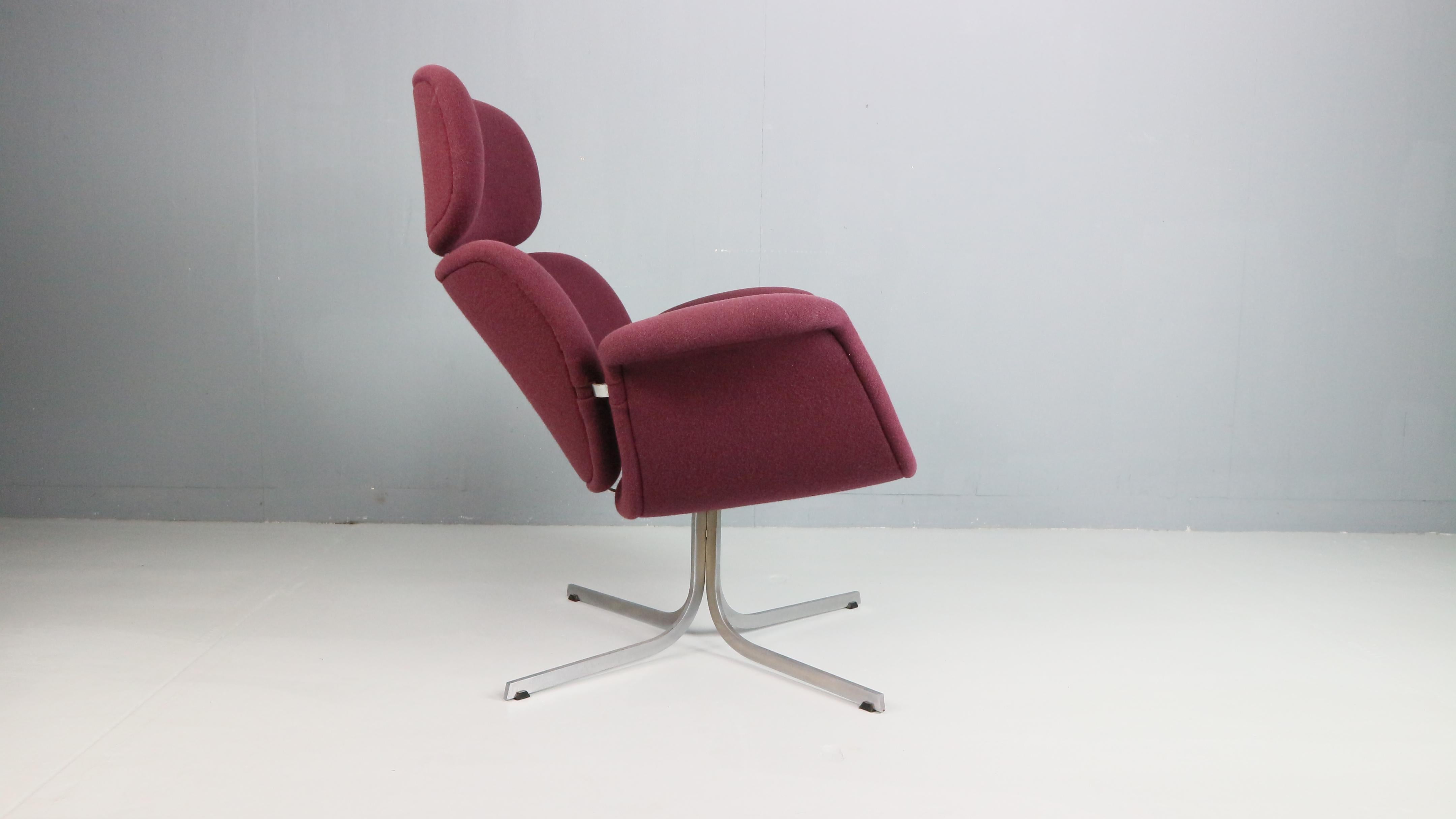 Metal Pierre Paulin Purple Lounge Chair 