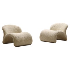 Pierre Paulin, Rare Pair of "Le Chat" Armchairs for Artifort. Newly Upholstered.
