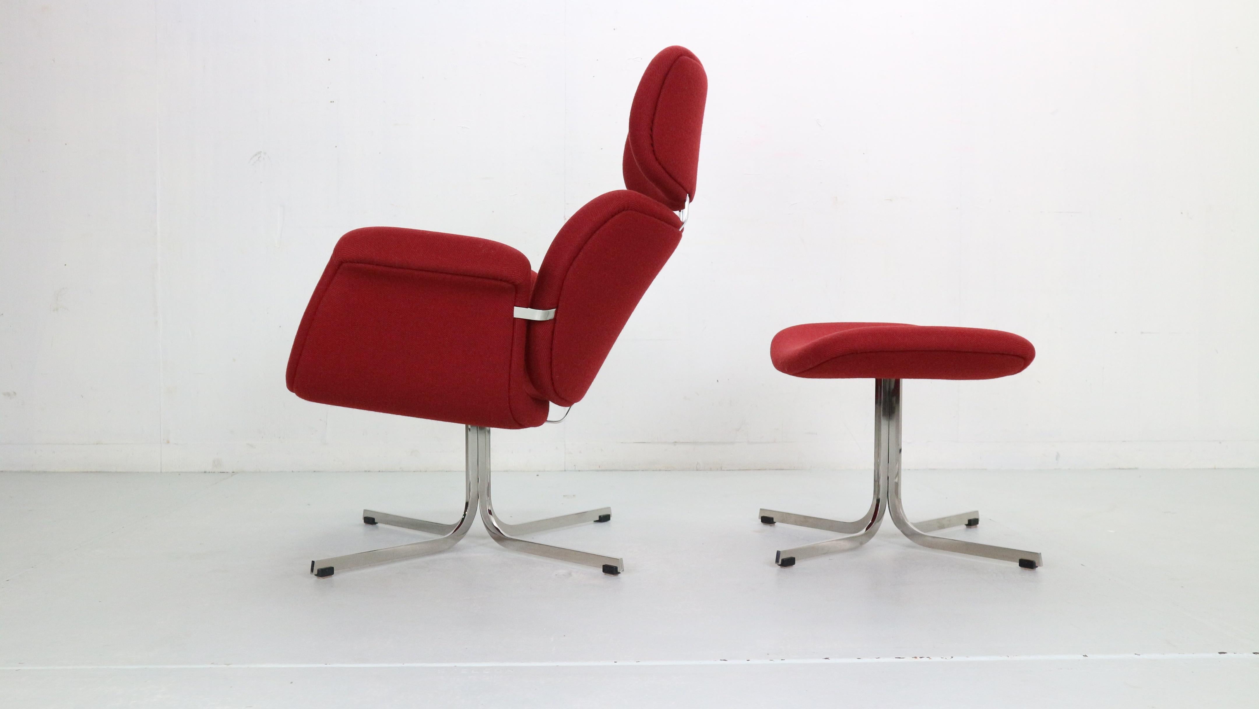 Pierre Paulin Red Lounge Chair 