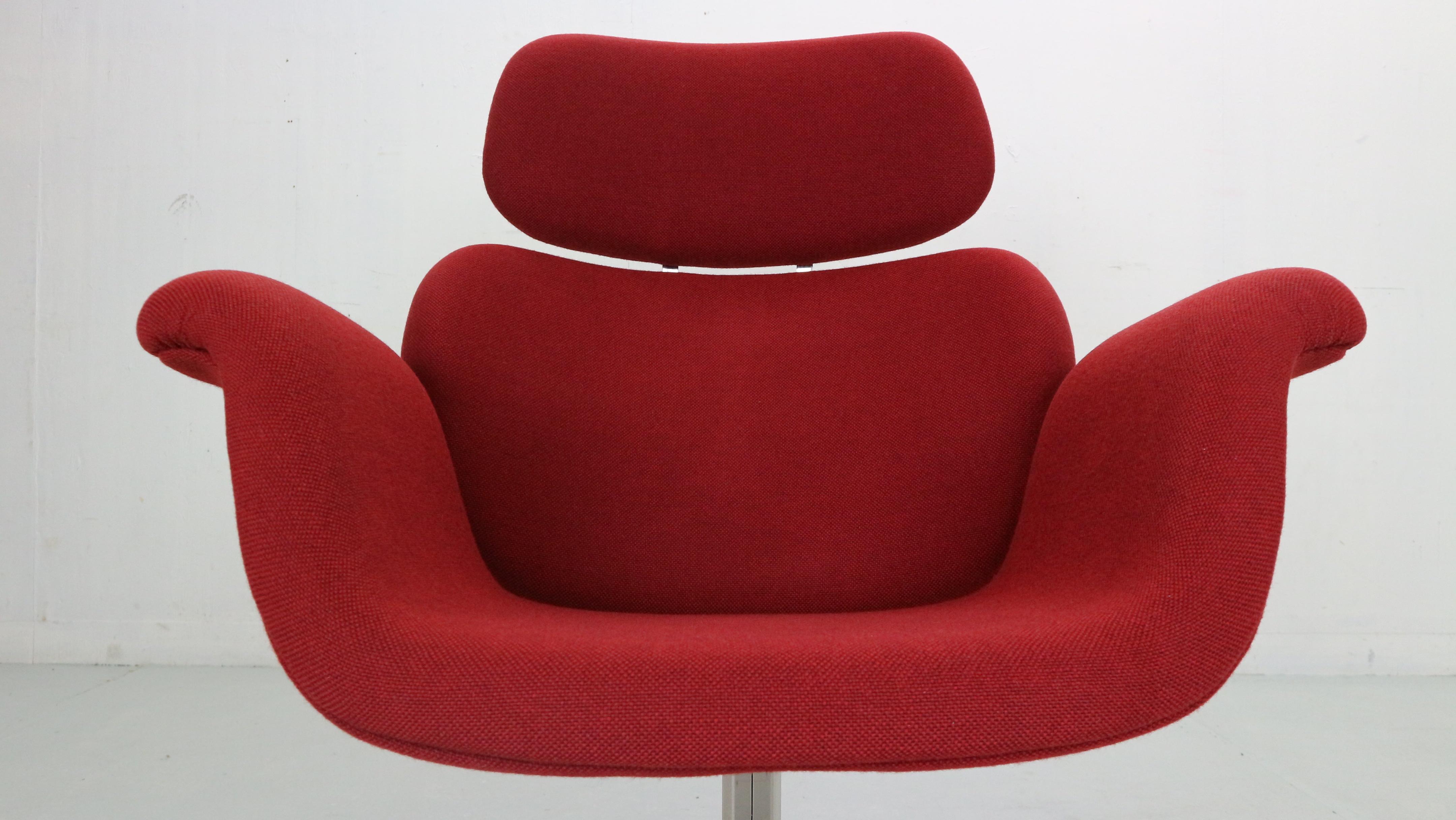 Pierre Paulin Red Lounge Chair 