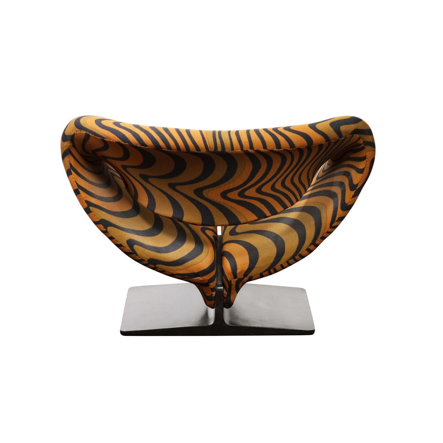 Rare et ancienne chaise Ribbon avec tissu d'origine de Pierre Paulin, signée, 1967 Excellent état à New York, NY