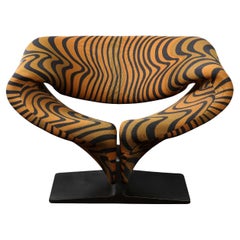 Rare et ancienne chaise Ribbon avec tissu d'origine de Pierre Paulin, signée, 1967