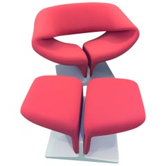 Pierre Paulin Ribbon Chair with ottoman 