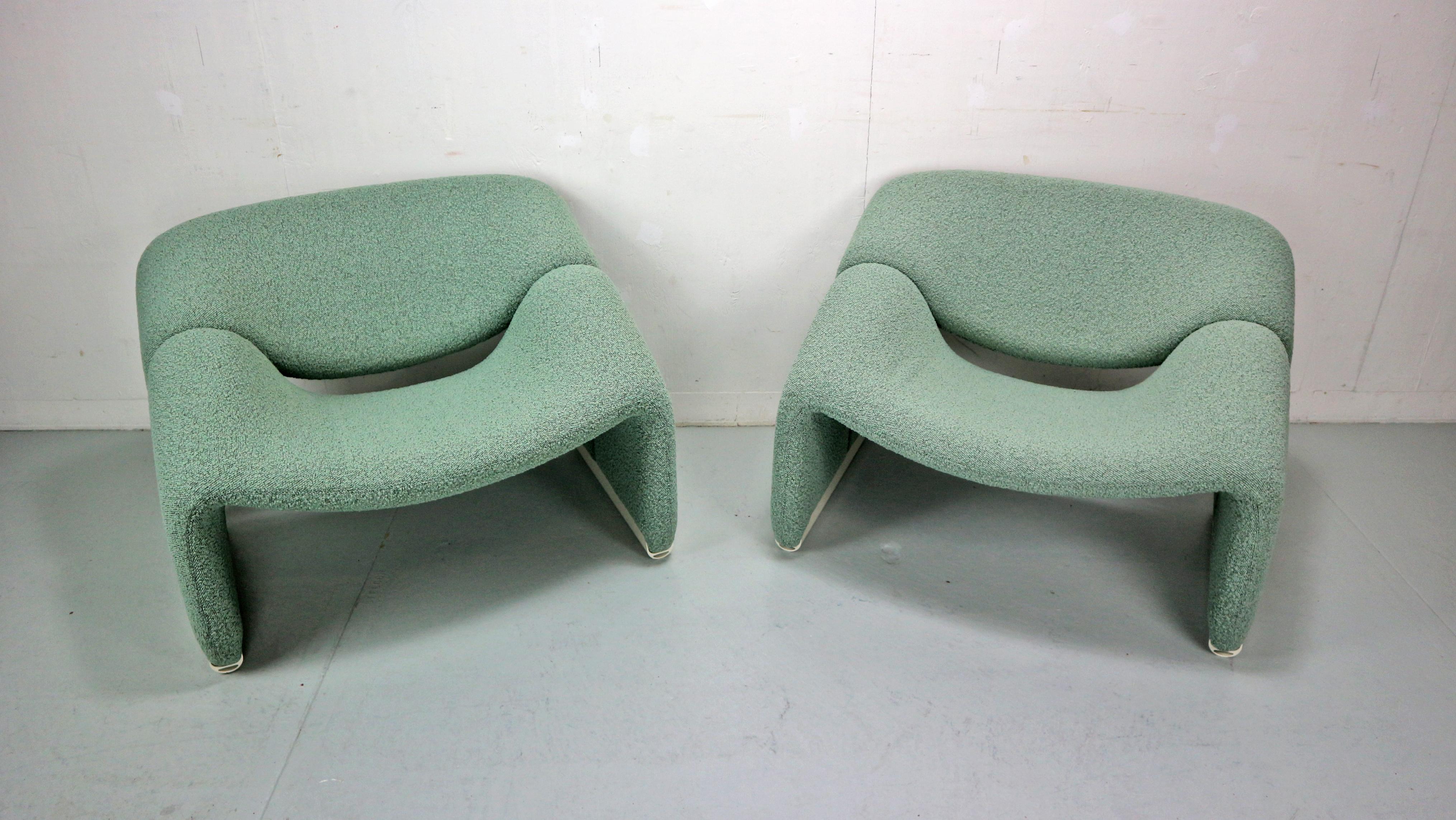 Mid-Century Modern Pierre Paulin Ensemble de 2 fauteuils F598 pour Artifort New Upholstery, 1972 en vente