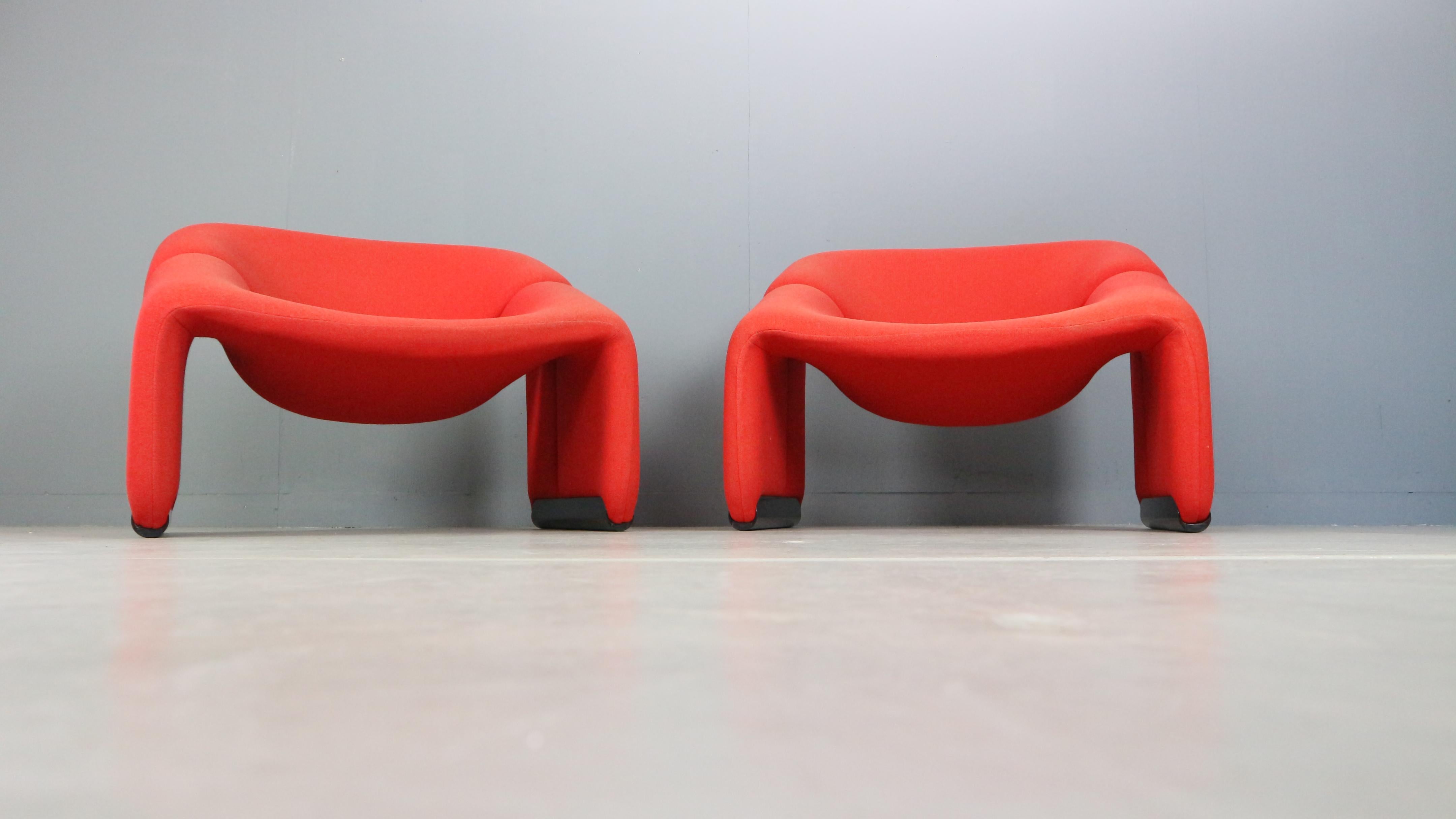 Olandese Pierre Paulin Set di 2 poltrone F598 Groovy per Artifort, 1972 in vendita