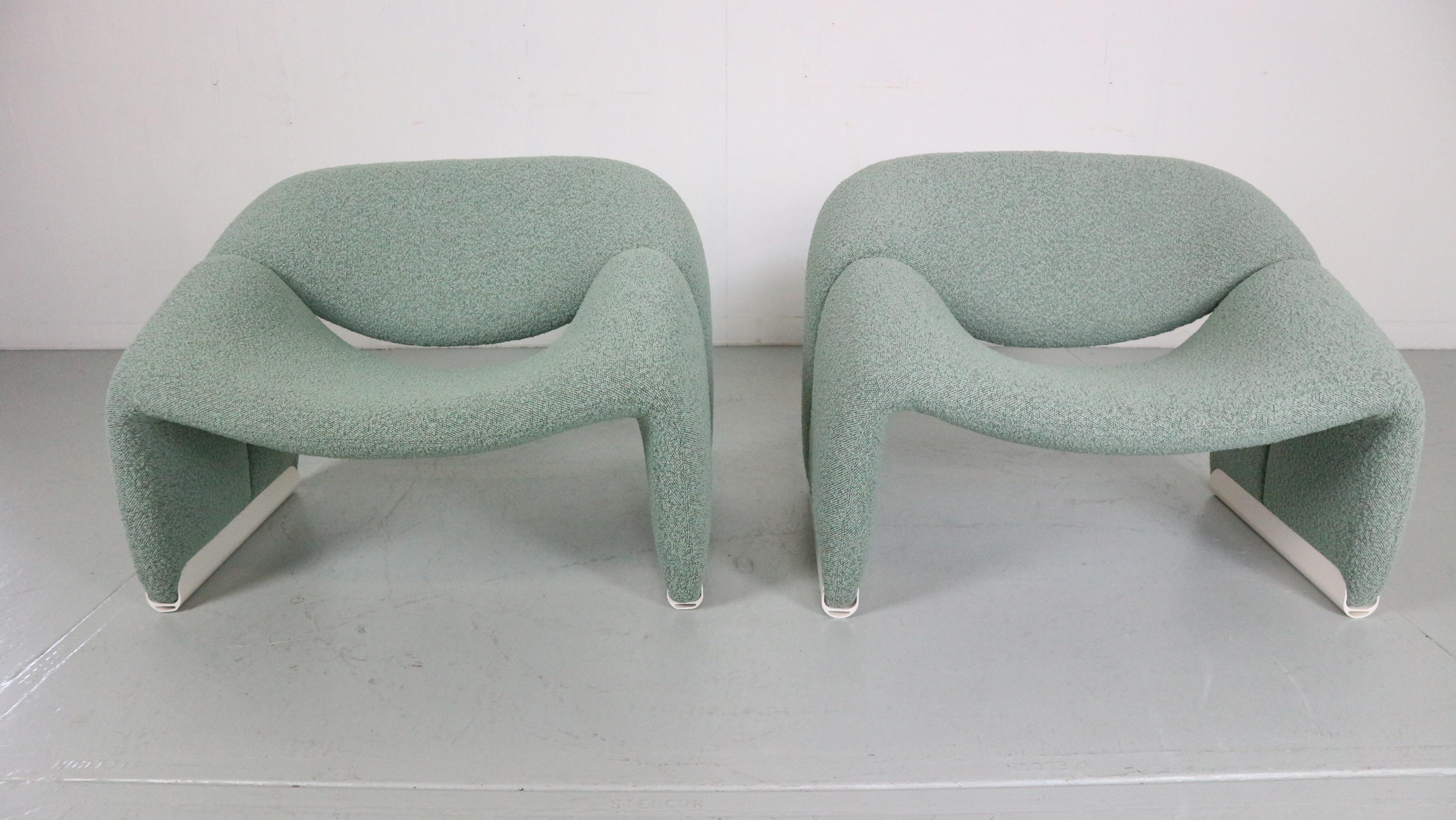 Pierre Paulin Set of 2 F598 Groovy Armchairs for Artifort New Upholstery, 1972 In Good Condition In The Hague, NL