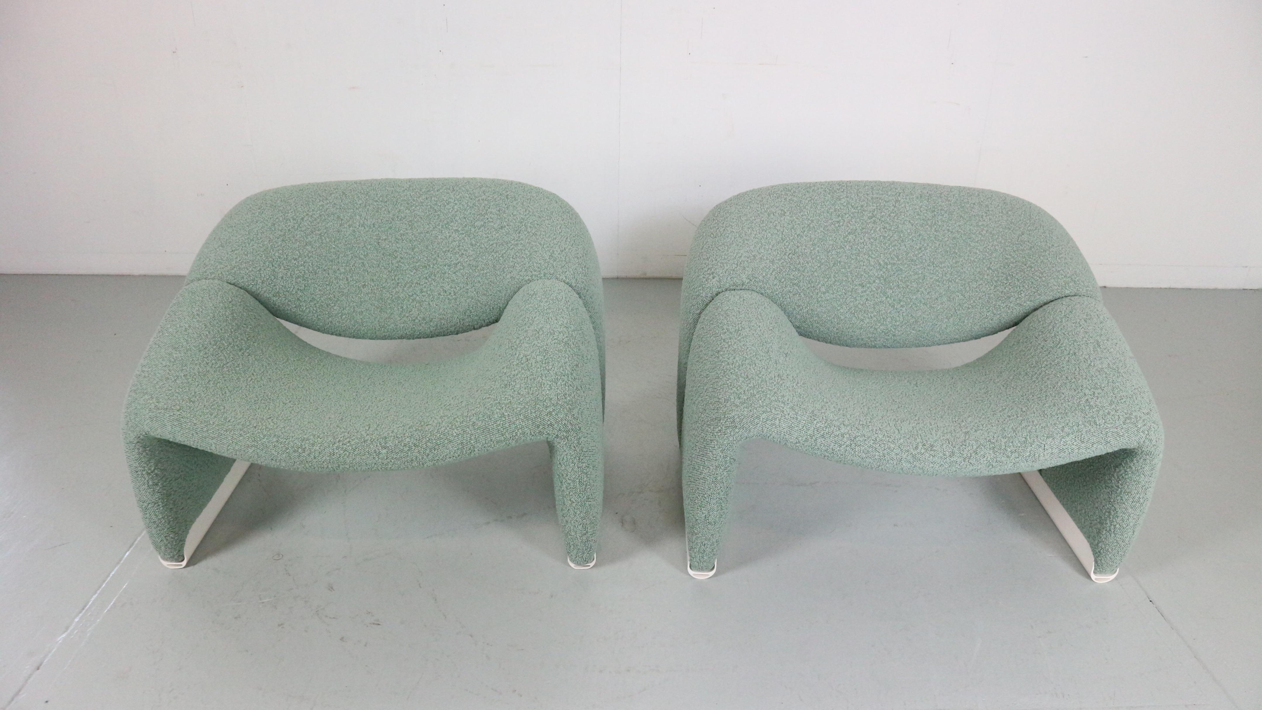 Late 20th Century Pierre Paulin Set of 2 F598 Groovy Armchairs for Artifort New Upholstery, 1972