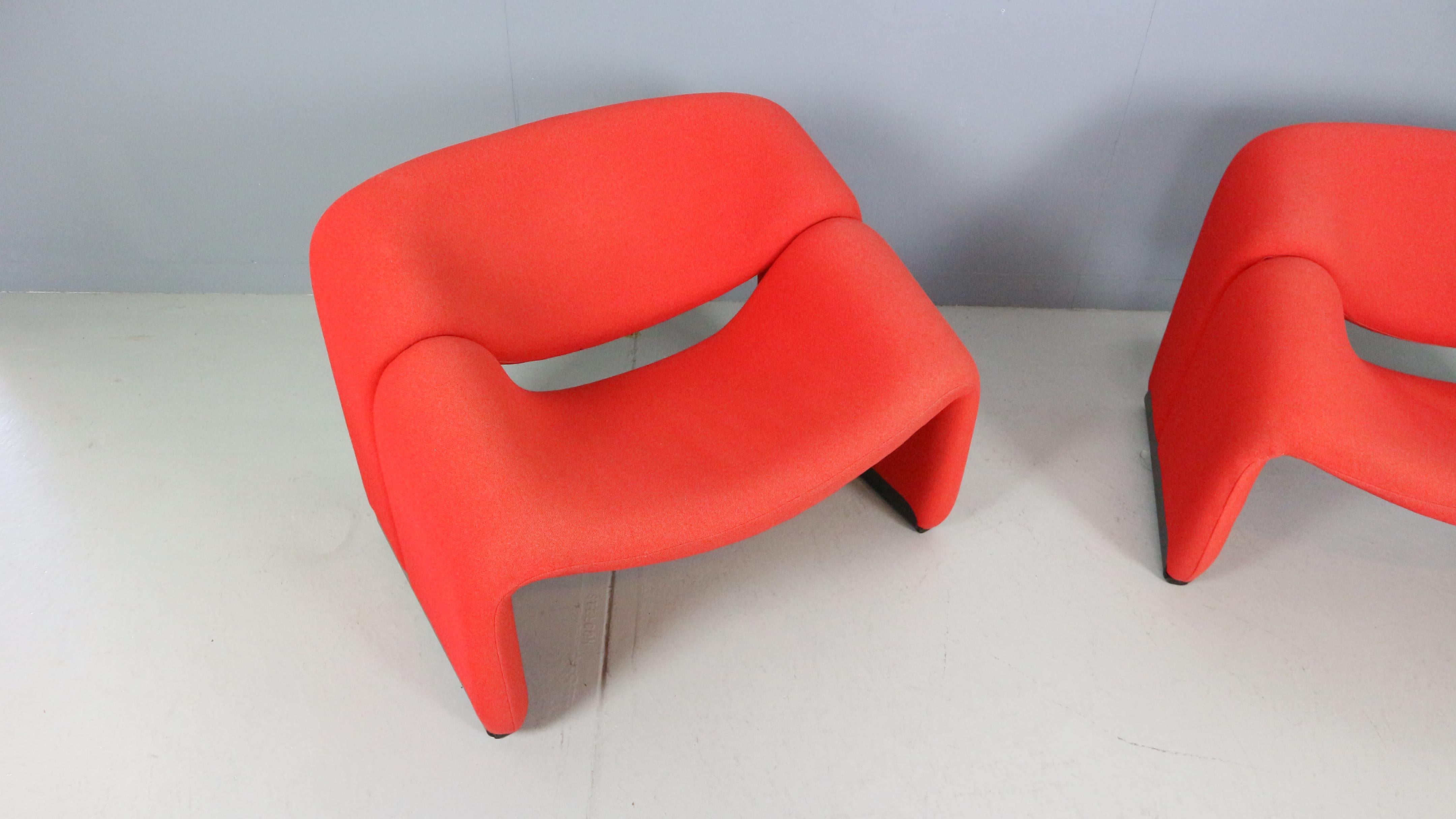 Fine XX secolo Pierre Paulin Set di 2 poltrone F598 Groovy per Artifort, 1972 in vendita