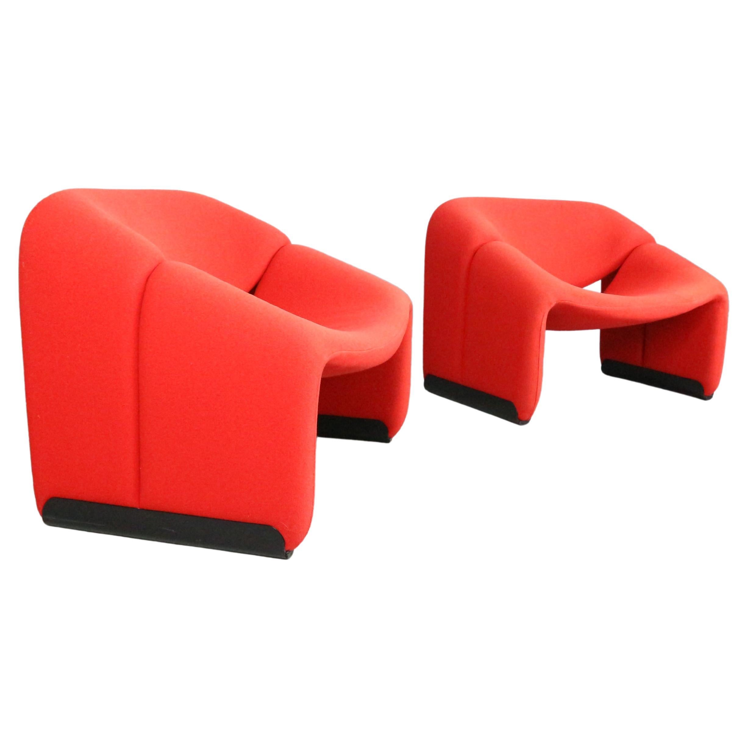 Pierre Paulin Set of 2 F598 Groovy Armchairs for Artifort, 1972