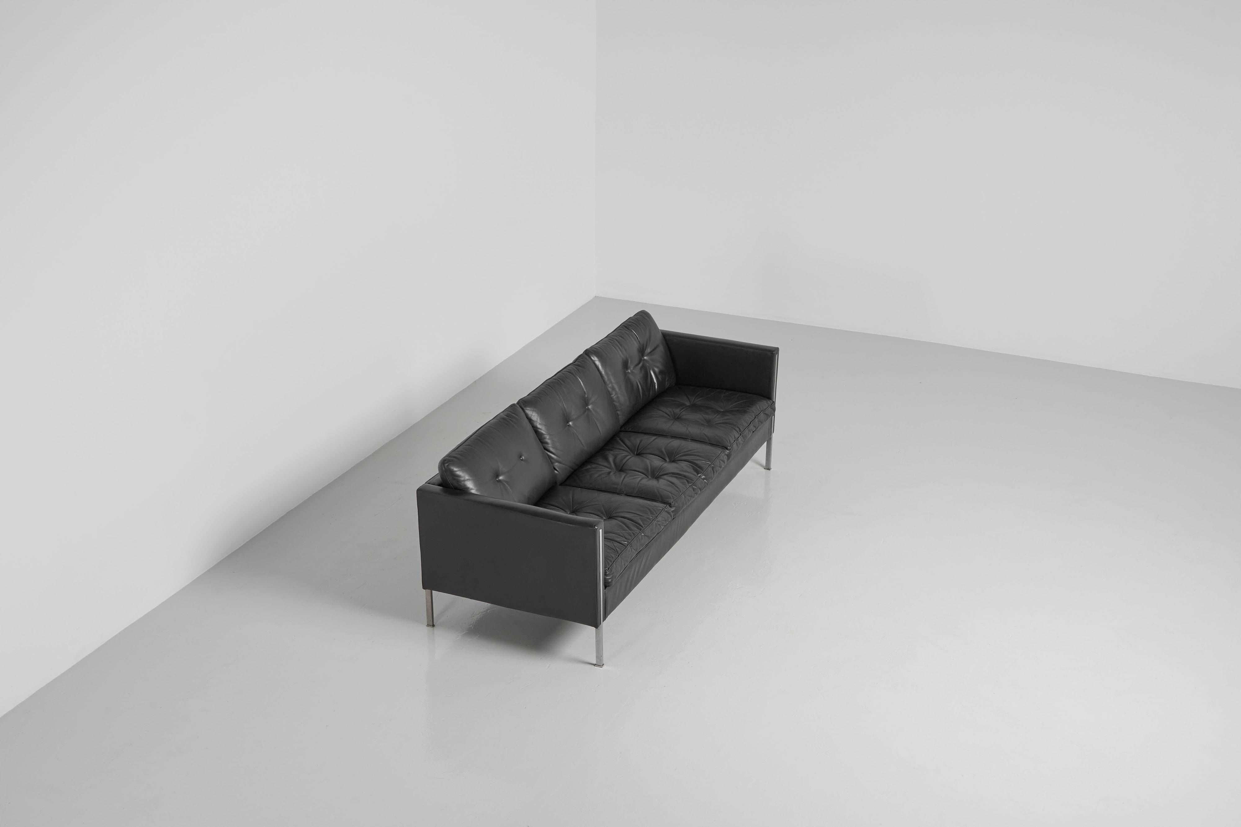 Steel Pierre Paulin sofa 442/3 Artifort Netherlands 1962 For Sale