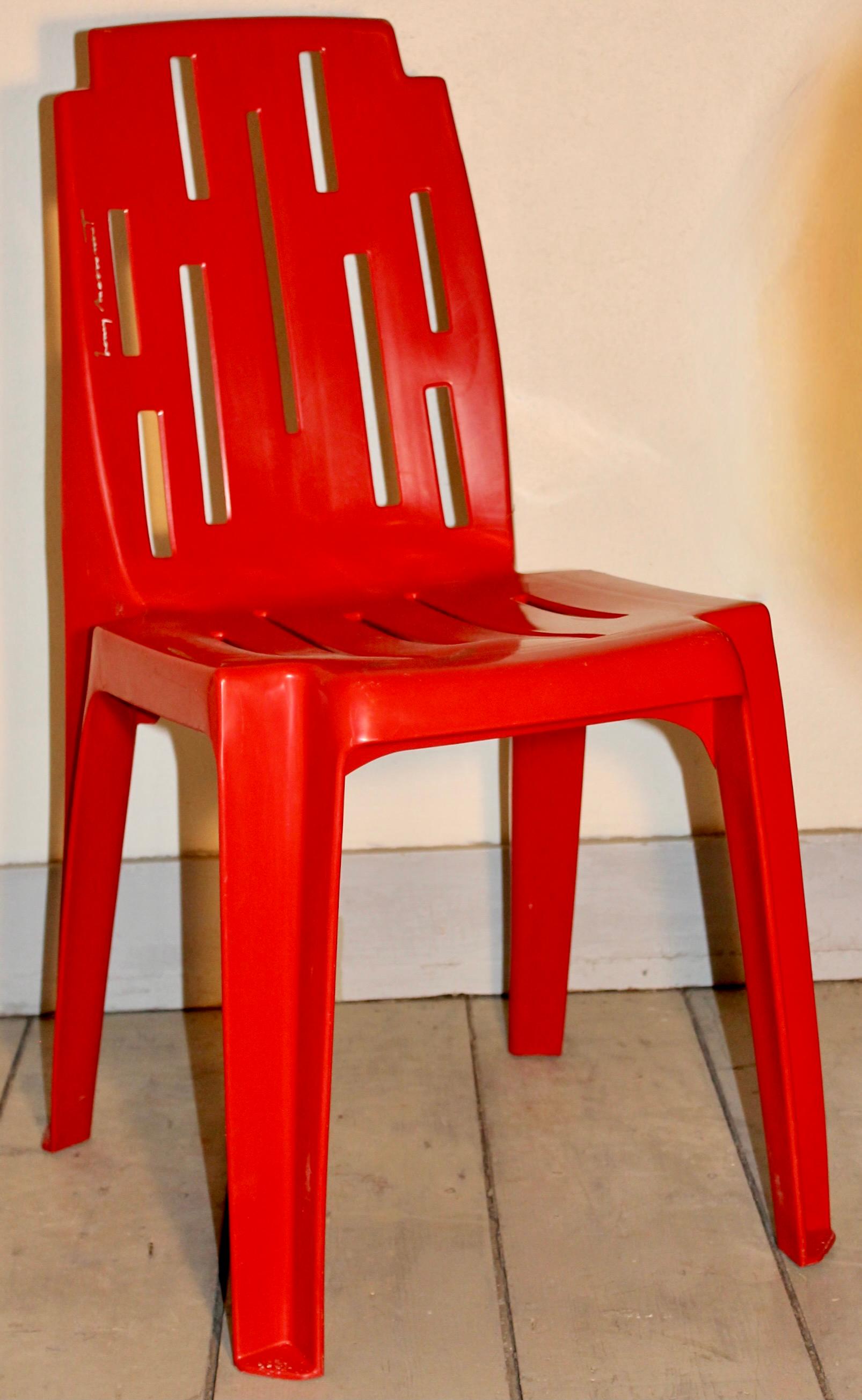 Sechs Stapelbare „Samba“-Stühle von Pierre Paulin für Henry Massonnet (Postmoderne) im Angebot