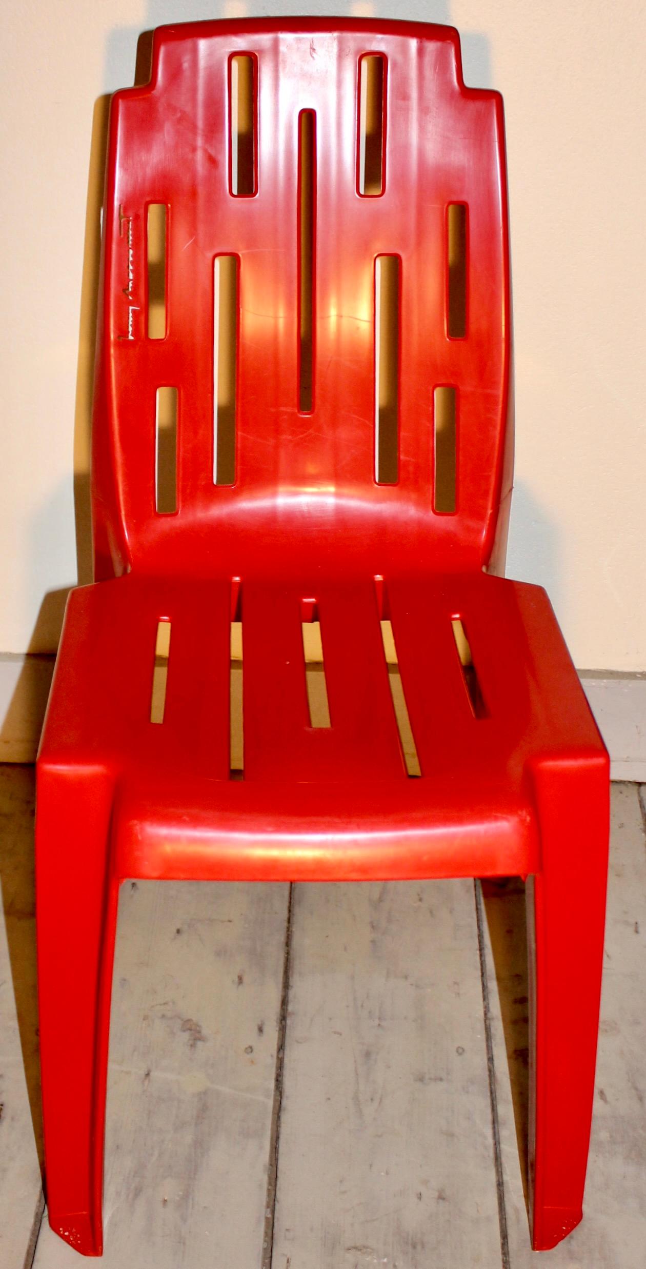 Fin du 20e siècle Six chaises empilablesamba de Pierre Paulin pour Henry Massonnet en vente