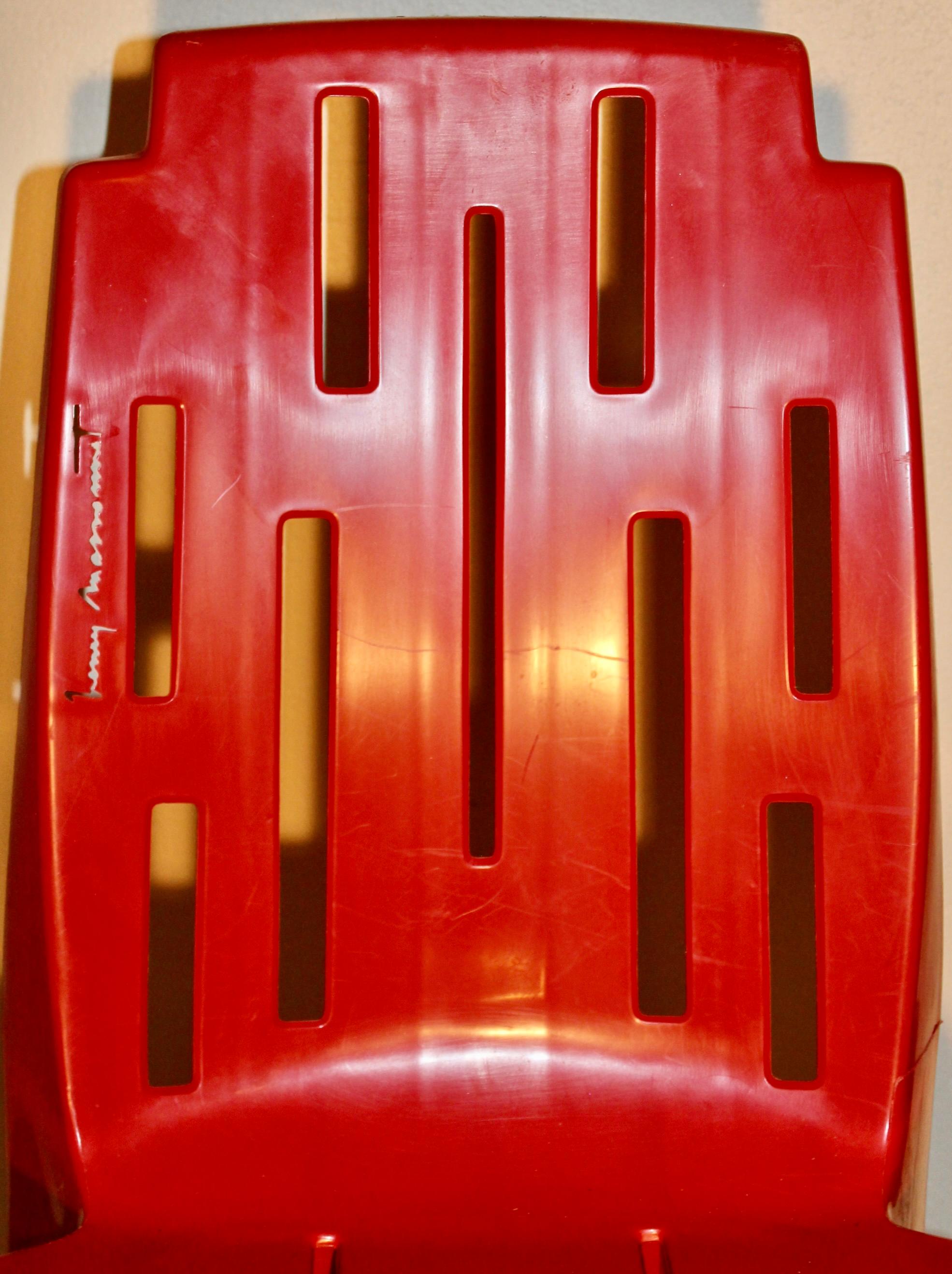 Plastique Six chaises empilablesamba de Pierre Paulin pour Henry Massonnet en vente