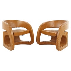 Pierre Paulin Style Mid Century Lounge Chairs, A Pair
