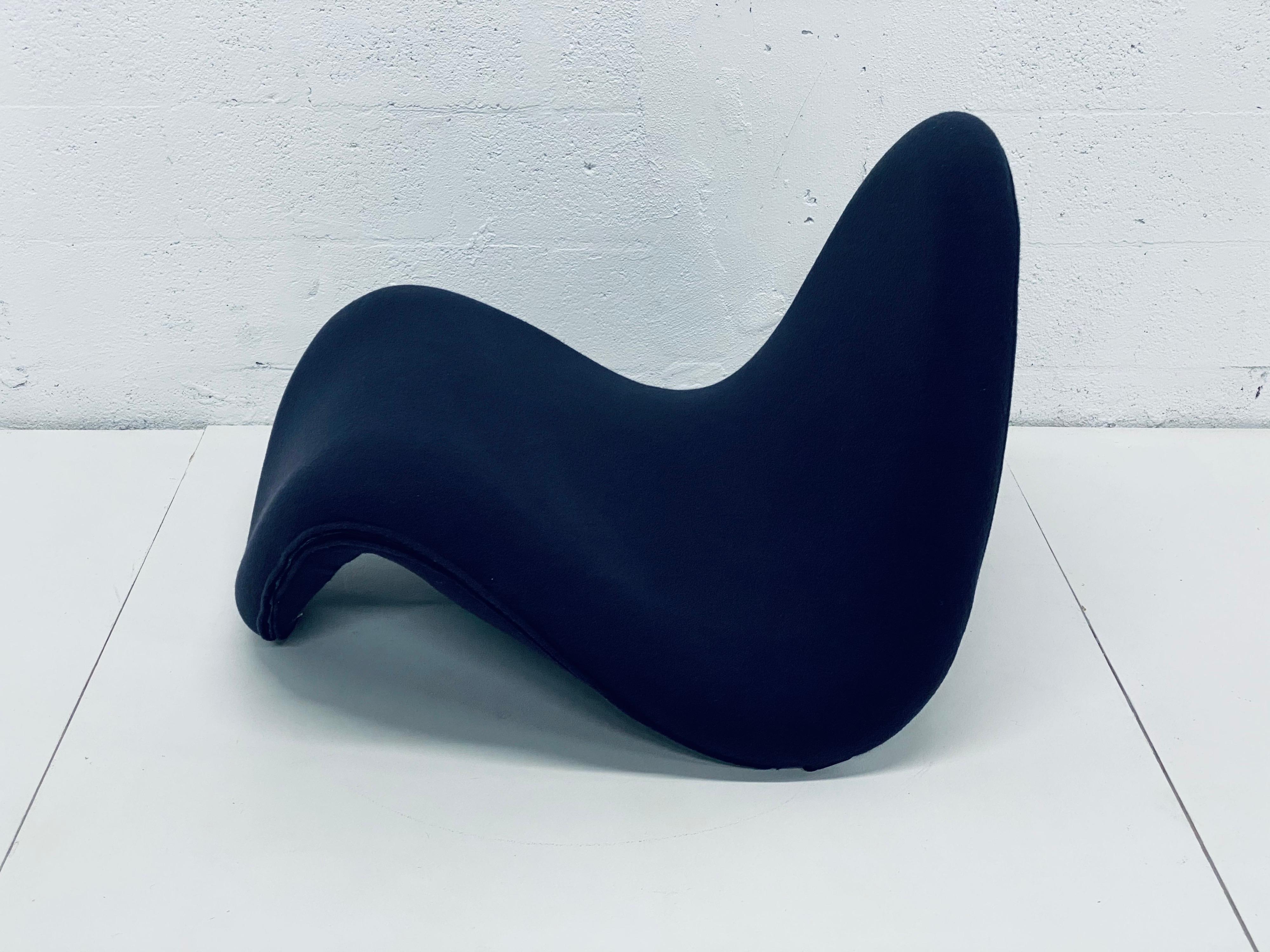 Pierre Paulin Tongue Chair Model F577 in Black Tonus for Artifort In Excellent Condition In Miami, FL