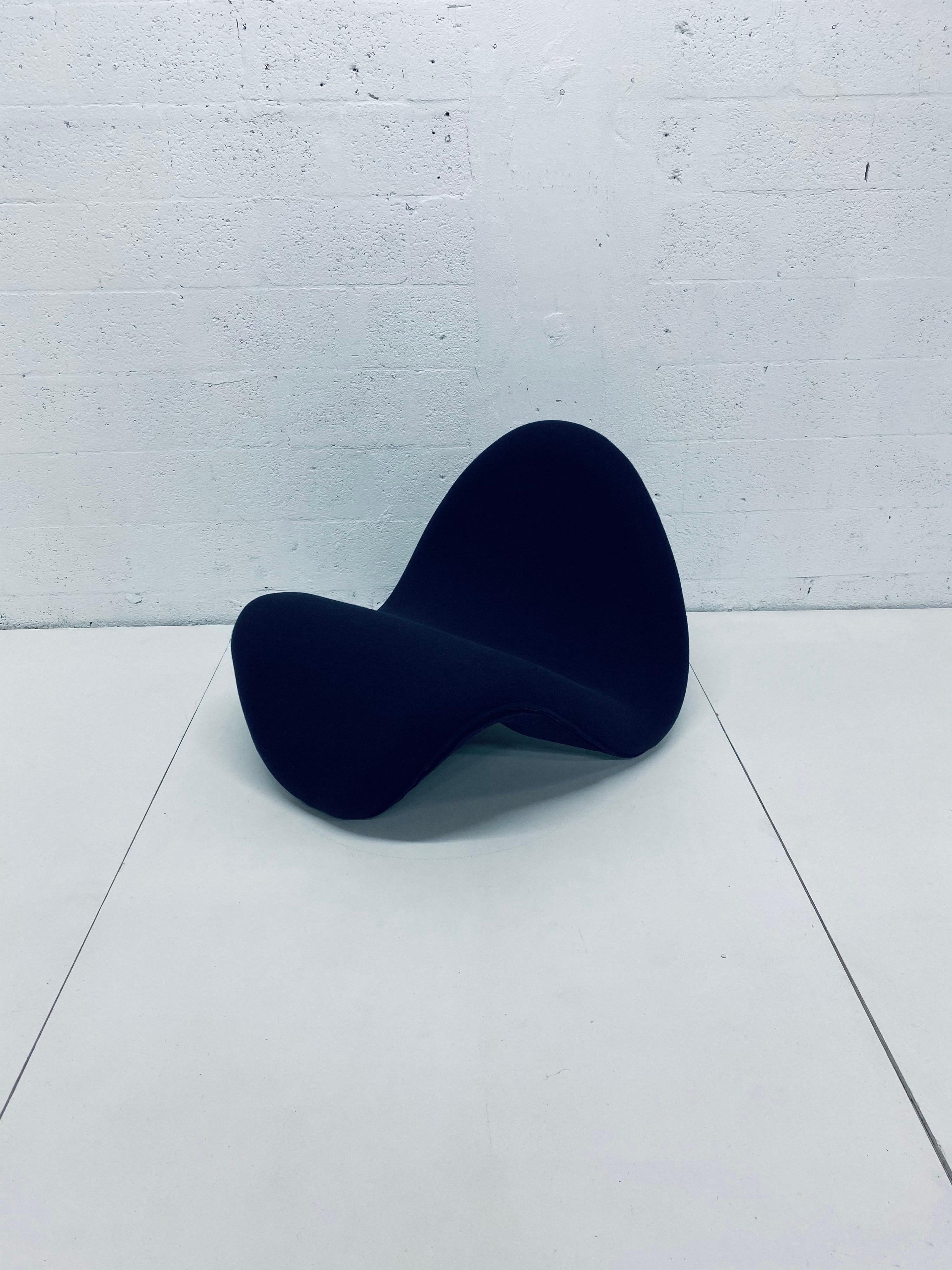 Steel Pierre Paulin Tongue Chair Model F577 in Black Tonus for Artifort