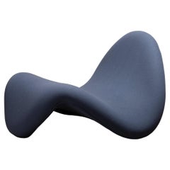 Pierre Paulin Tongue Lounge Chair in Blue Grey Fabric by Artifort, Netherlands