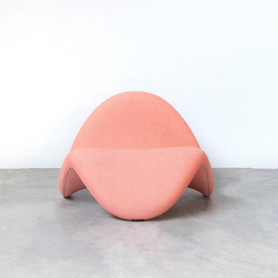 Pierre Paulin Tongue Lounge Chair in Pink Fabric by Artifort, Netherlands In Good Condition In Amsterdam, NL