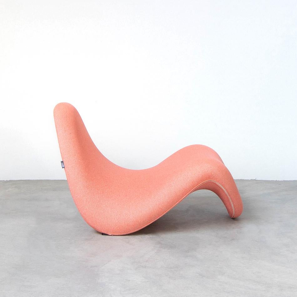 Mid-20th Century Pierre Paulin Tongue Lounge Chair in Pink Fabric by Artifort, Netherlands