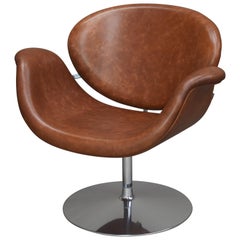 Fauteuil pivotant Tulip Midi F594 de Pierre Paulin en cuir neuf, Artifort, 1960