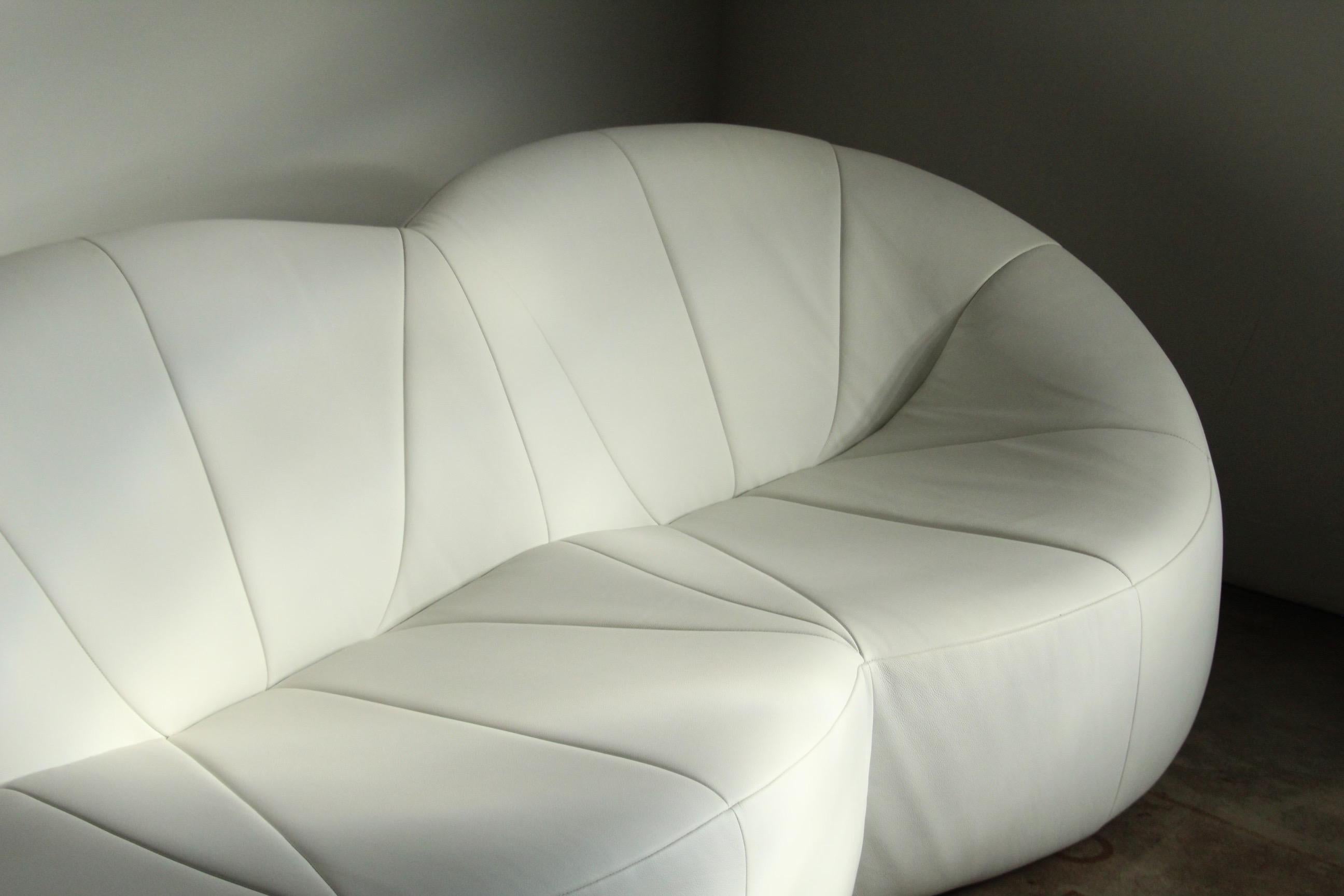Mid-Century Modern Pierre Paulin White Leather 