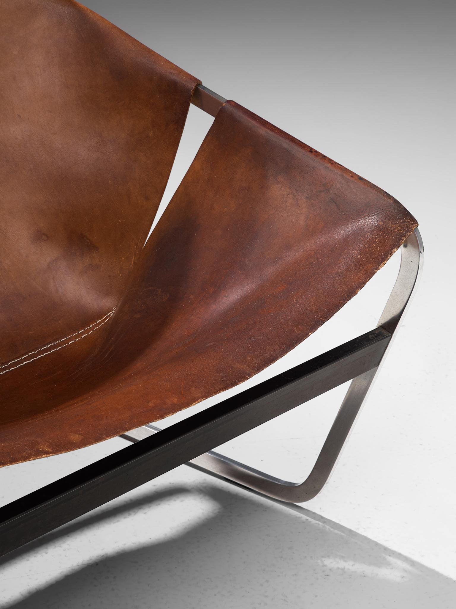 Pierre Paulin's F-444 Easy Chair in Patinated Cognac Leather 2