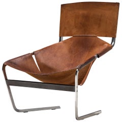 Pierre Paulin's F-444 Easy Chair in Patinated Cognac Leather