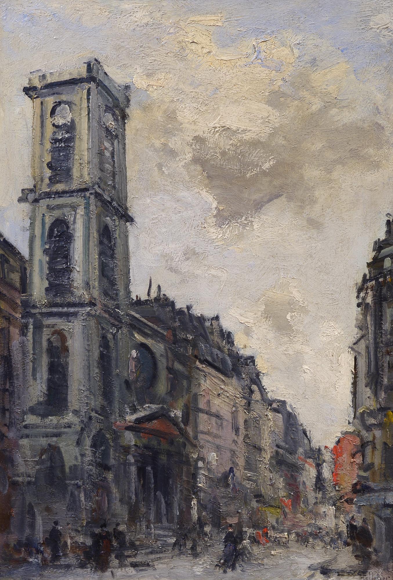 Landscape Painting Pierre Pelletier - Paris, paysage urbain, début du 20e siècle, huile impressionniste
