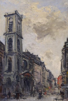 Vintage Paris, Cityscape, Early 20th Century, Impressionist Oil