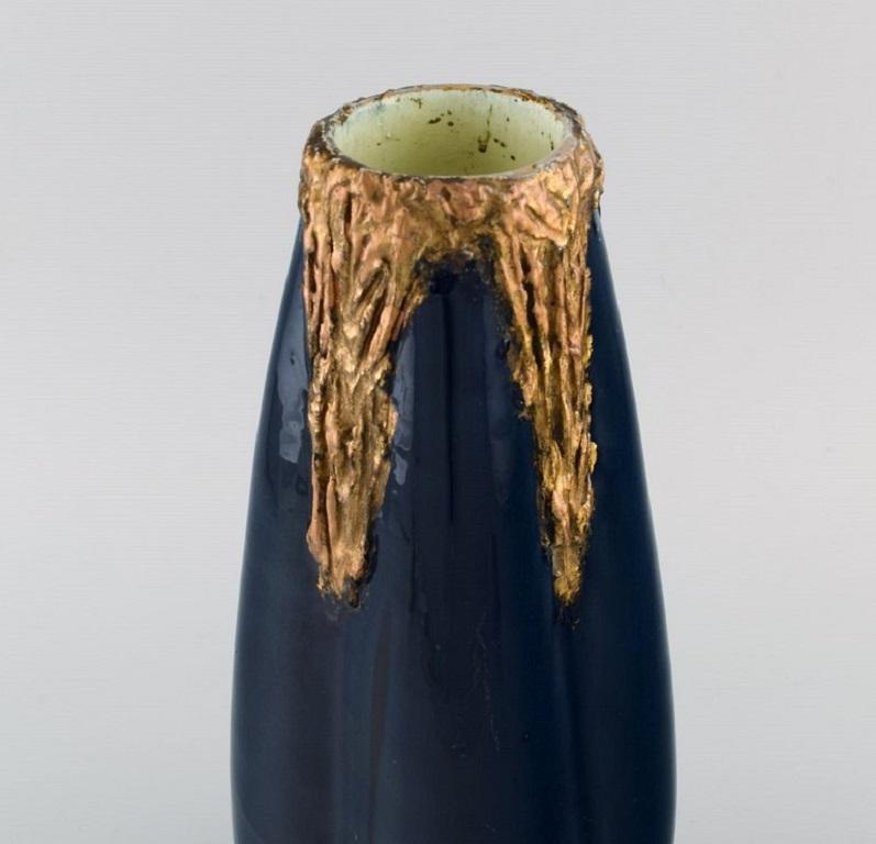 20th Century Pierre Perret for Vallauris, a Pair of Antique Vases in Glazed Ceramics For Sale