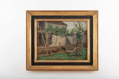 Pierre Petit-Gérard (1852–1933), Rustic Courtyard with Cart and Ladder