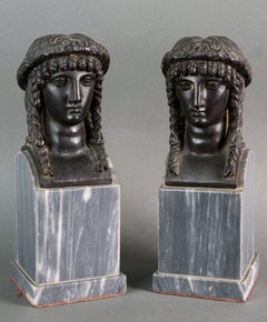 In the taste of Pierre-Philippe Thomire Pair of heads in Erma Bronze 