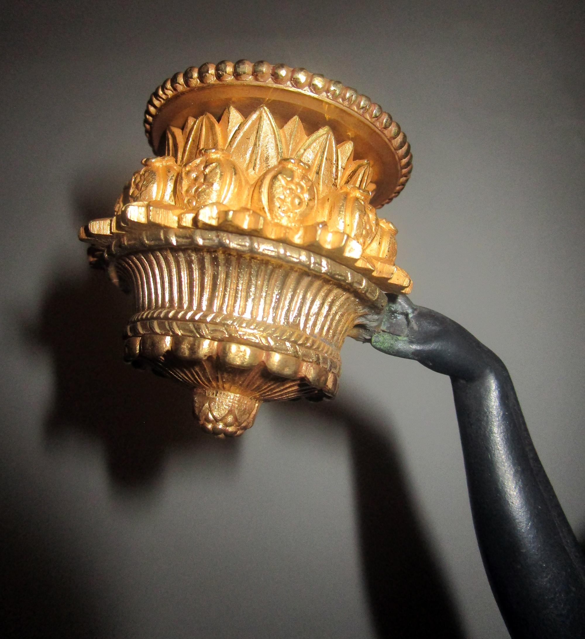Pierre-Philippe Thomire Attributed Single French Empire Gilt Bronze Candelabrum 8
