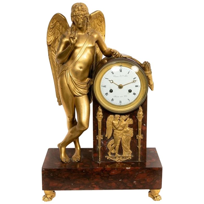 Pierre-Philippe Thomire Empire Marble Mantle Clock For Sale