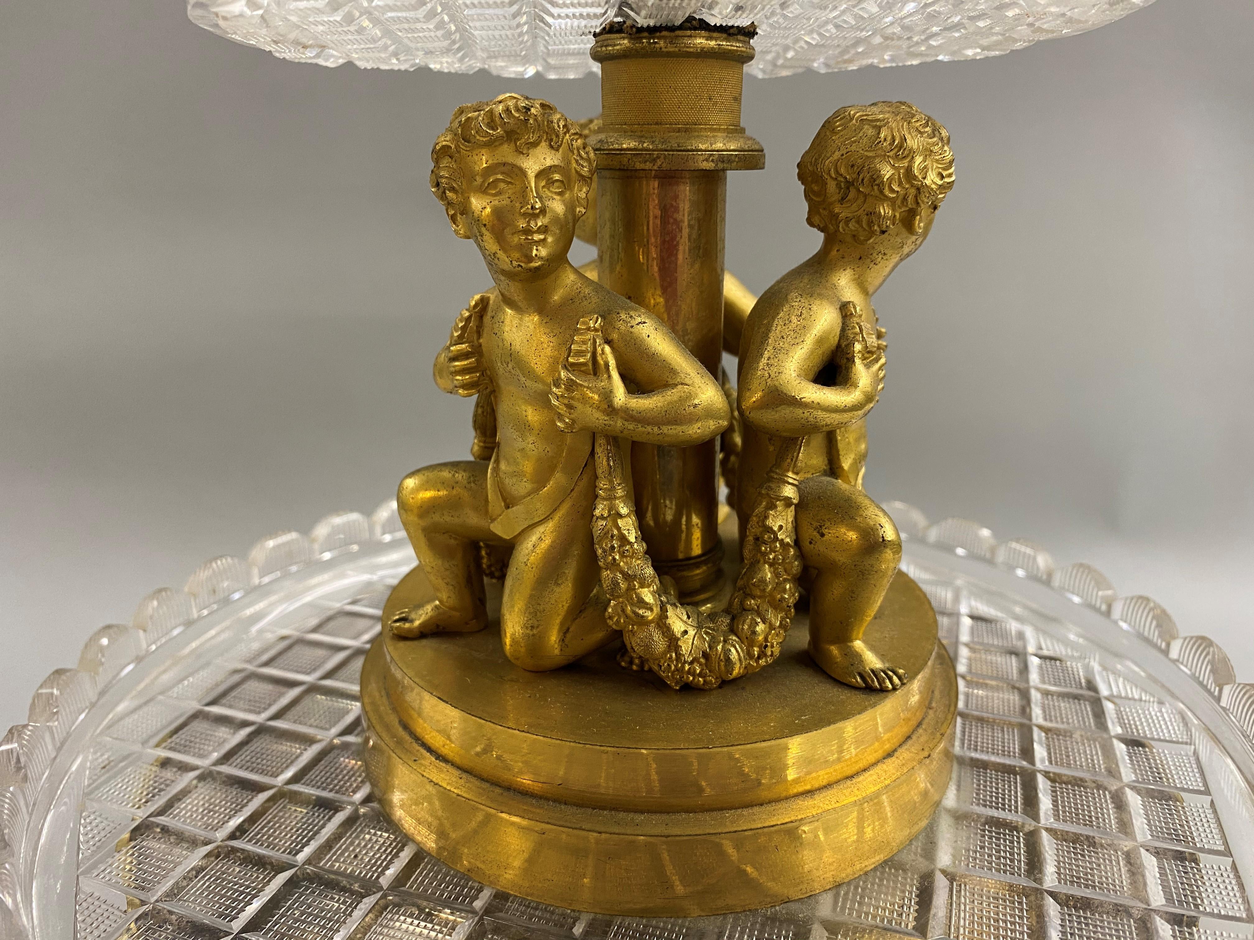 19th Century Pierre-Phillipe Thomire French Tiered Crystal and Gilt Bronze Centerpiece