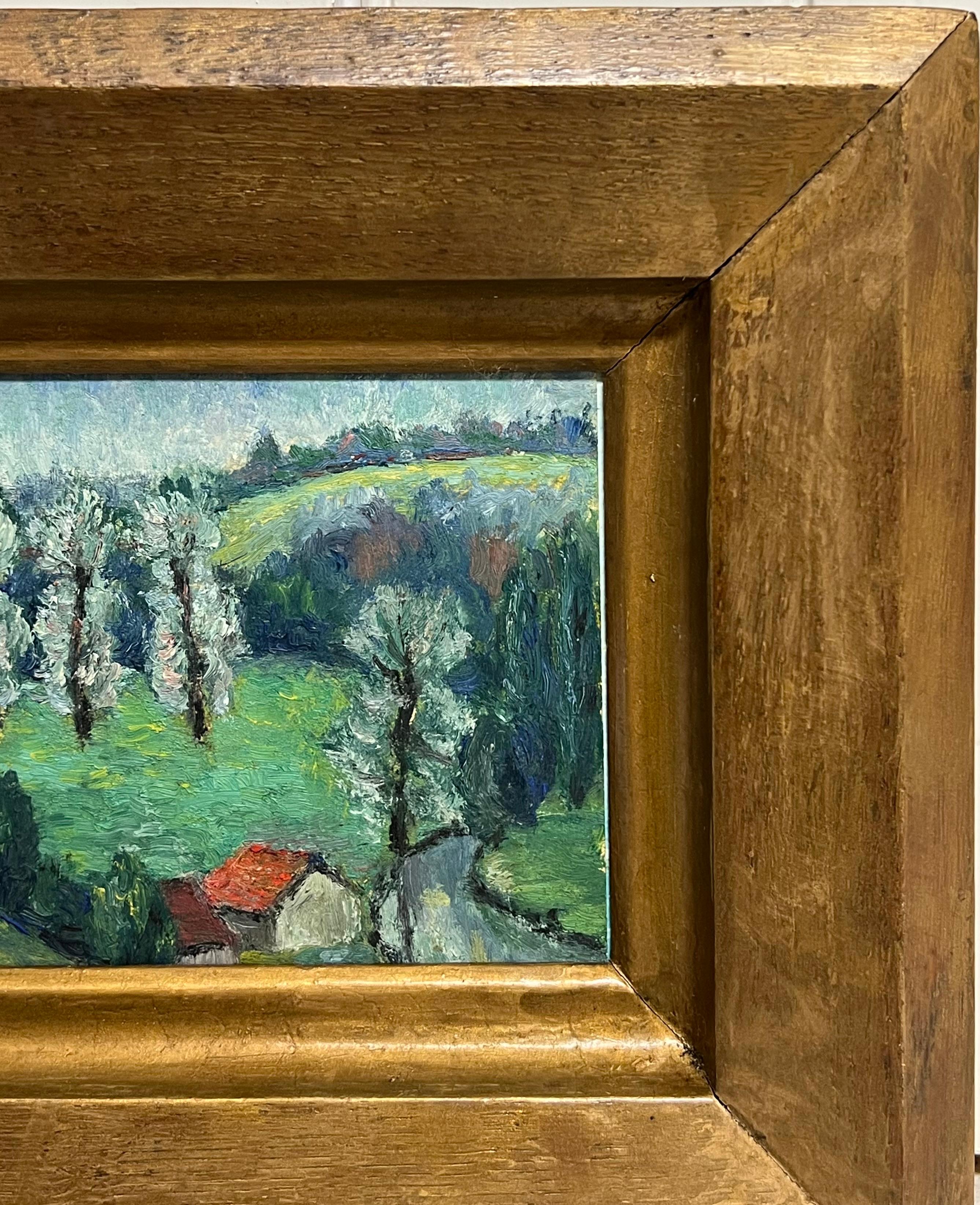 Fine Mid 20th Century Französisch Post-Impressionist Öl Grün Landschaft Gemälde im Angebot 2