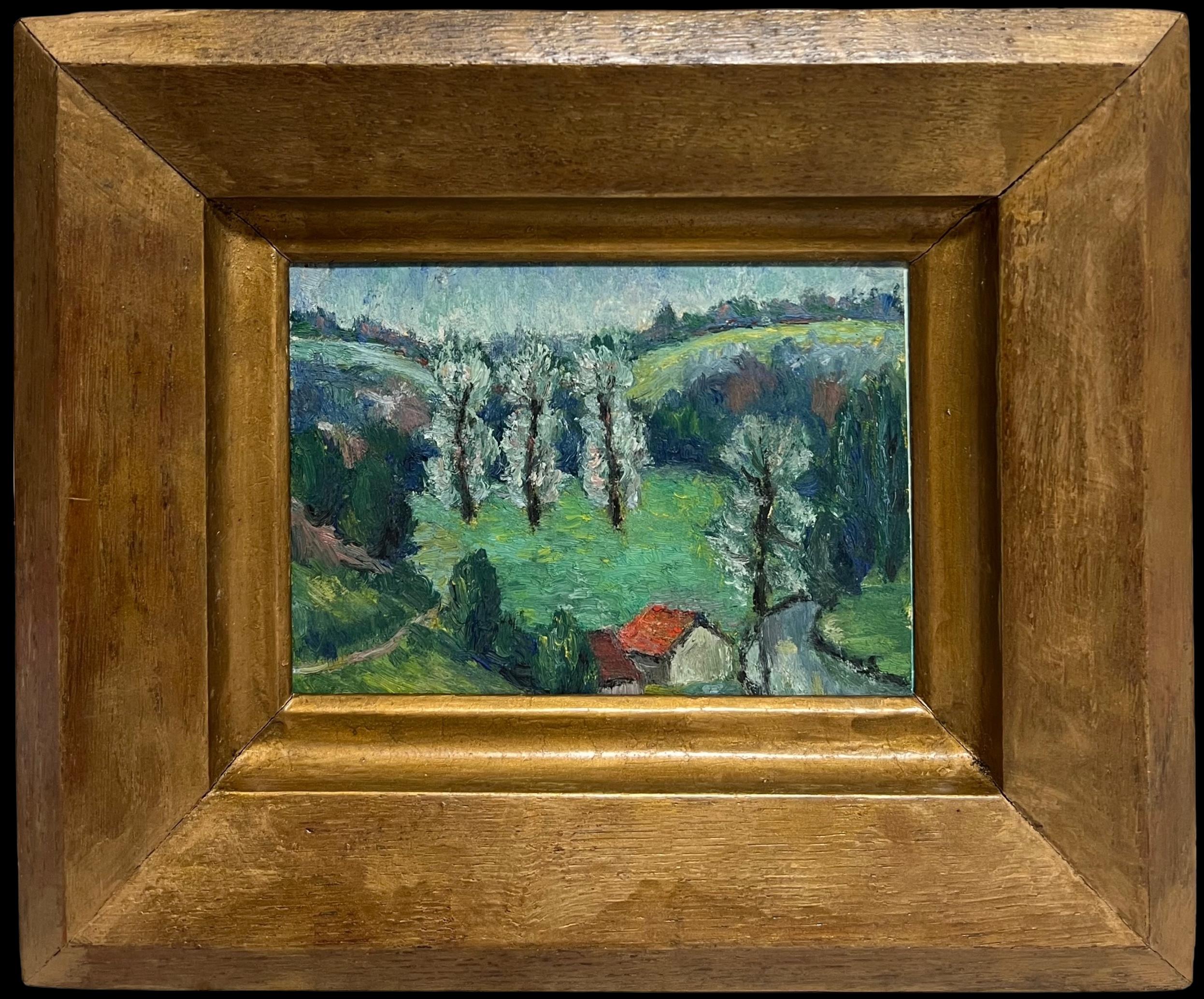 Fine Mid 20th Century French Post-Impressionist Oil Green Landscape Painting