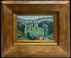 Fine Mid 20th Century Französisch Post-Impressionist Öl Grün Landschaft Gemälde