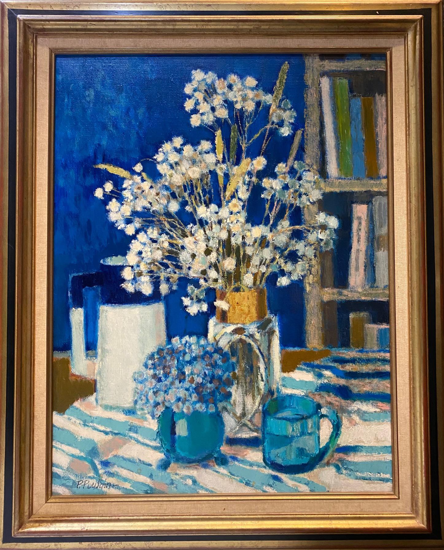 Harmony in blue by Pierre Poulain - Oil on canvas 50x65 cm For Sale 3
