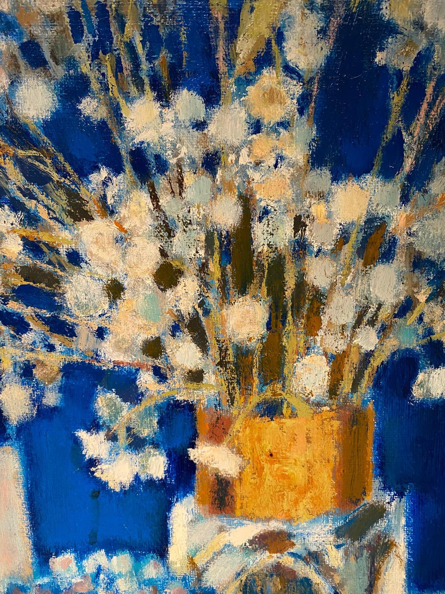 Harmony in blue by Pierre Poulain - Oil on canvas 50x65 cm For Sale 6