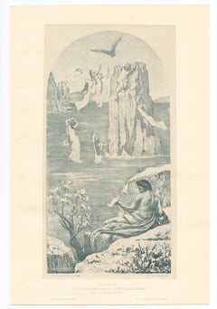 Antique (after) Pierre Puvis de Chavannes - "Eschyle" lithograph