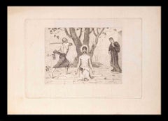 Saint Jean Le Baptiste - Etching by P. Puvis de Chavannes - Late 19th Century