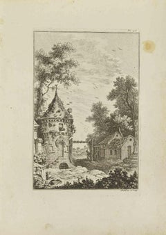 Landscape - Etching by Pierre Quentin Chedel - 1755