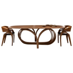 Pierre Renart dining room Eclosion table American walnut