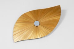 Specchio da parete in intarsio di paglia Pierre Renart Lison De Caunes