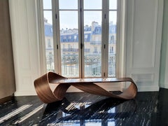 Pierre Renart Möbius bench American walnut wood