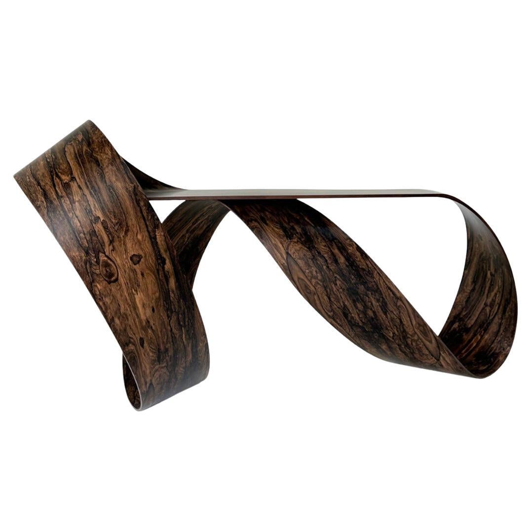 Pierre Renart Möbius Console ziricote wood For Sale
