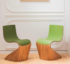 Pierre Renart Ruban chair American walnut and Longchamp leather