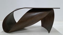 Wave Desk by Pierre Renart, Dark American Walnut, Handmade in France