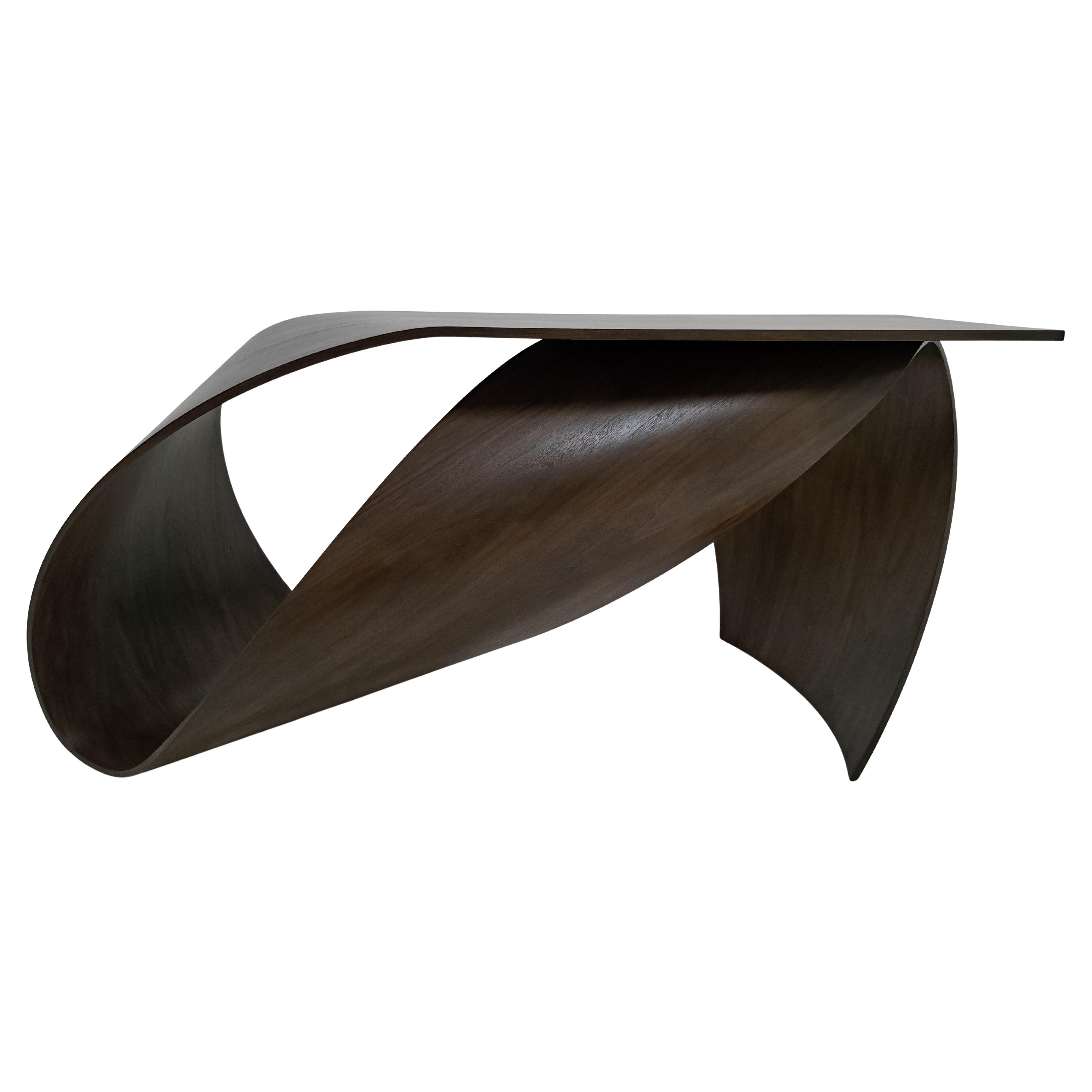 Wave Desk by Pierre Renart, Dark American Walnut, Handmade in France